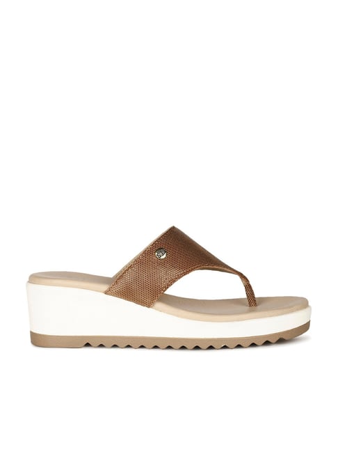 Hush Puppies by Bata Women's Brown Thong Wedges