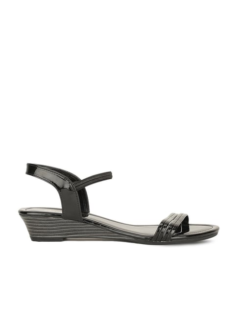 Buy Bata Women's Black Ankle Strap Wedges for Women at Best Price