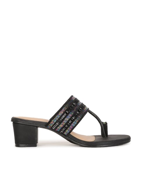 Marie Claire by Bata Women's Black Toe Ring Sandals-picture-34