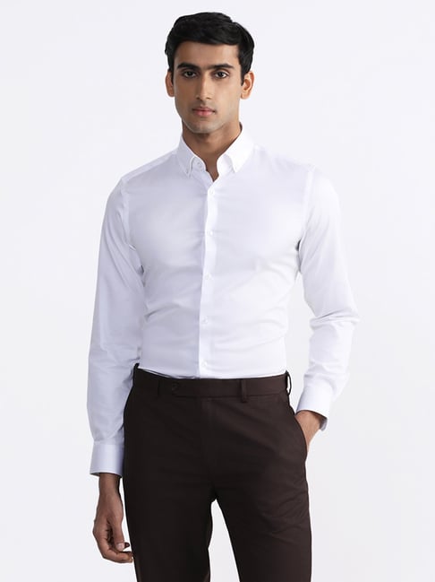 Plain white clearance slim fit shirt