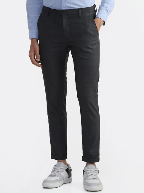 WES Formals by Westside Black Relaxed Fit Trousers