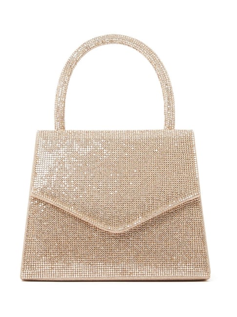 Buy Forever New Skye Sparkle Soft Gold Embellished Medium Handbag