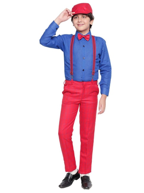 Men's Red Long Sleeve Shirt, Light Blue Dress Pants, Navy Bow-tie, Blue  Canvas Belt | Light blue dress pants, Mens red dress shirt, Best dress  shirts