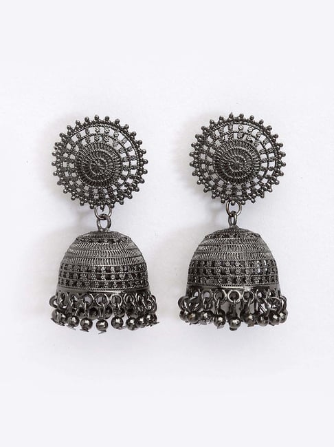 Flipkart.com - Buy SK Fashiono Peacock Black colored layered, Metal Jhumka  earrings for women and girls Brass Jhumki Earring Metal Jhumki Earring  Online at Best Prices in India