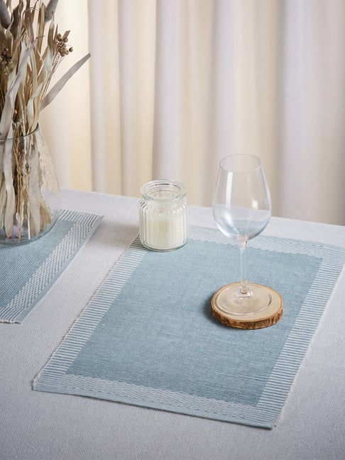 Fabindia Home Blue Cotton Table Mat - Set Of 6