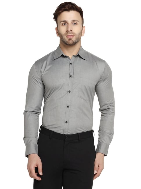 TAHVO Grey  Slim Fit Shirt-picture-35