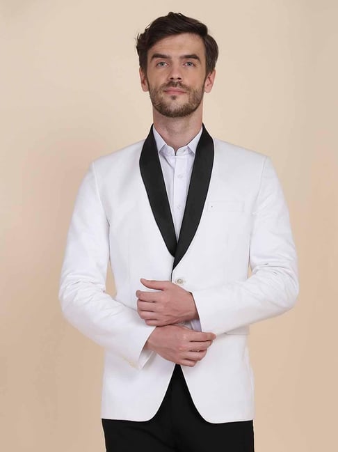 White slim hot sale fit blazer