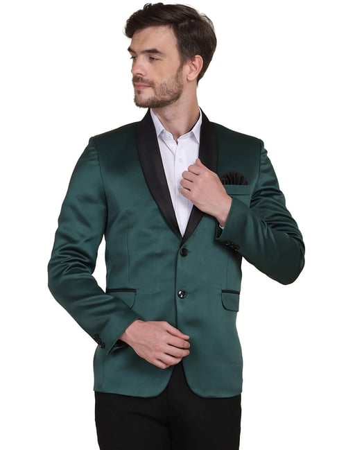 TAHVO Green & Black  Slim Fit Two Piece Suit-picture-37