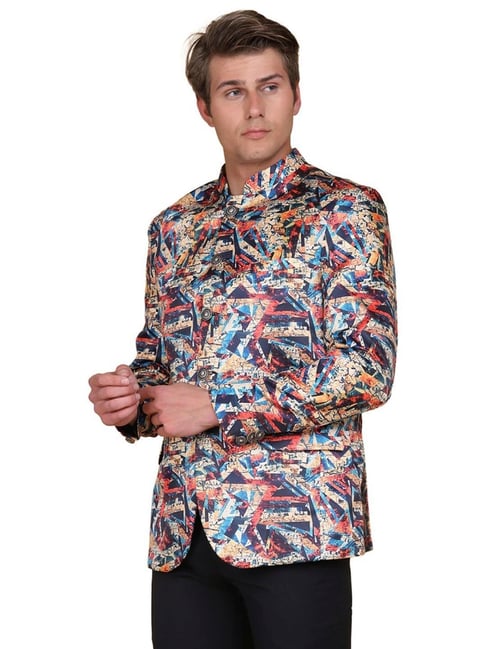 TAHVO Multi  Slim Fit Printed Two Piece Suit-picture-47