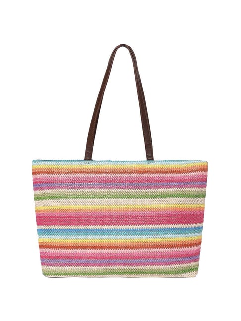 Buy Caprese Vandee Multicolor Textured Medium Tote Handbag Online