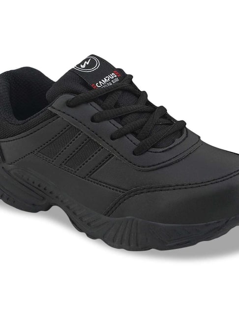 Campus Kids Black Lace Up Shoes