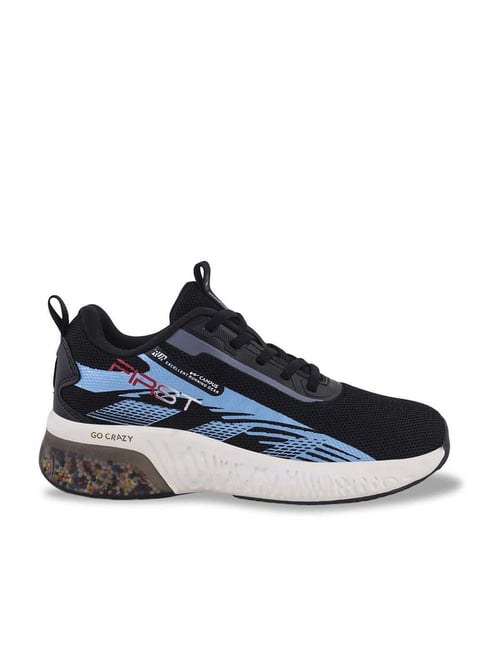 Campus Kids FIRST-CHILD Black & Metallic Blue Running Shoes