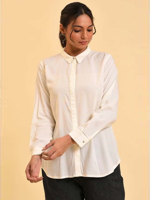 W Off-White Regular Fit Shirt-picture-36