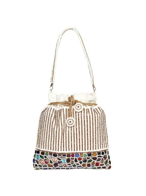 NR by Nidhi Rathi White Fabric Potli-picture-25