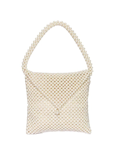 NR by Nidhi Rathi White Fabric Envelope Clutch-picture-20