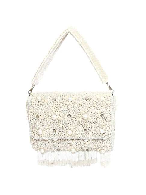 NR by Nidhi Rathi White Fabric Envelope Clutch-picture-21