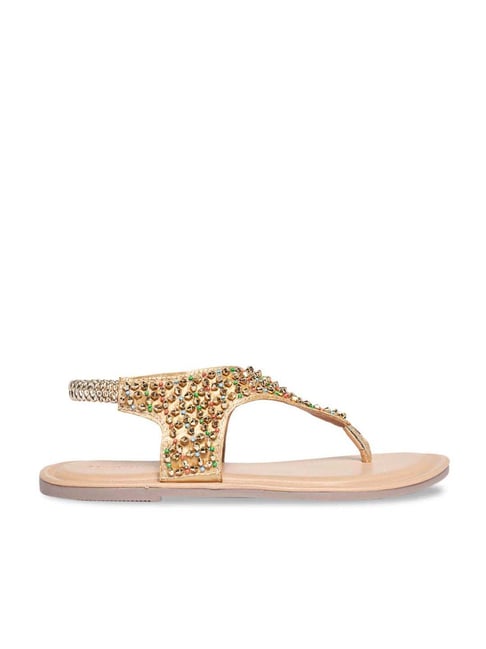 Thong sandals with rhinestone logo Woman, Orange | TWINSET Milano