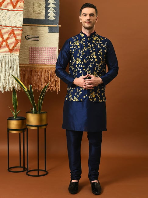 Designer Embroidered ethnic jacket with kurta Set, Silk at Rs 1199/piece in  Surat