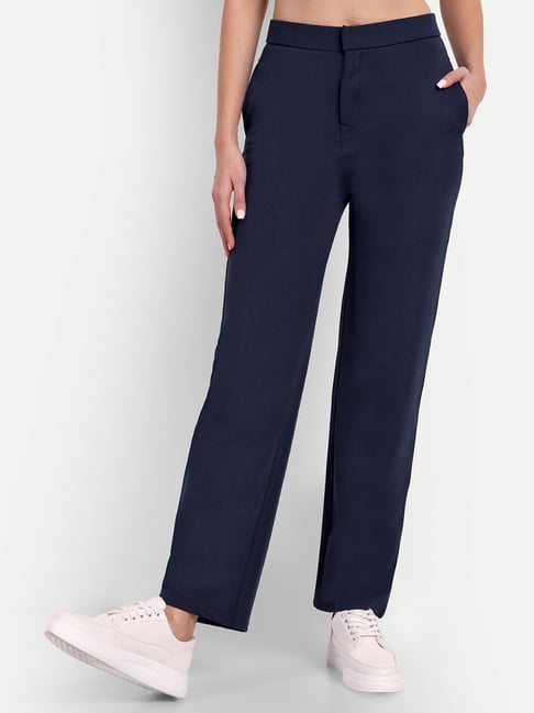 ASOS DESIGN linen mix super skinny smart pants in navy | ASOS