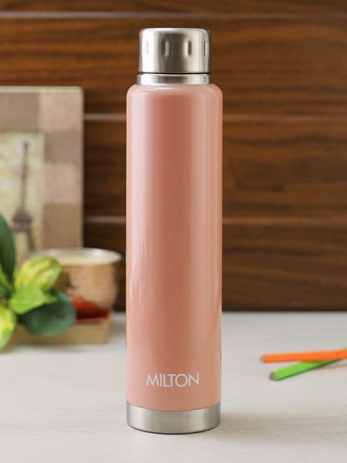 Milton Peach Stainless Steel Elfin 750 Thermosteel Hot Cold Water Bottle  L)