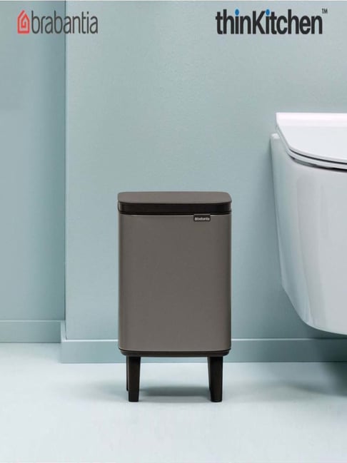 Brabantia Grey Alloy Bo Waste Bin (4 L)