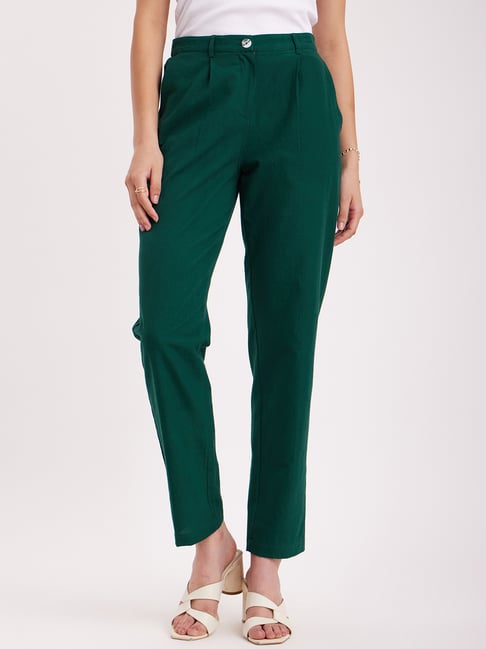 Fablestreet Green Linen Trousers-picture-28