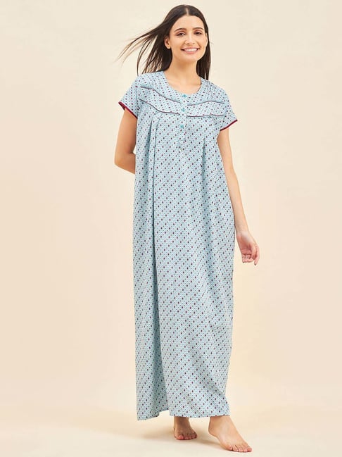 Blue & Peach Sweet Dreams XL Night Dress Set Online Shop in Kerala - Jhanvi  Fashions