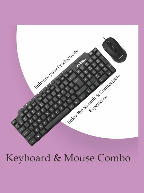 Buy Zebion Viking Wired Keyboard + Wired Optical Mouse (Black
