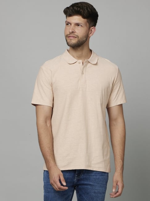 Beige Shirts, Shirt Collar, Short Sleeve Beachwear for Men