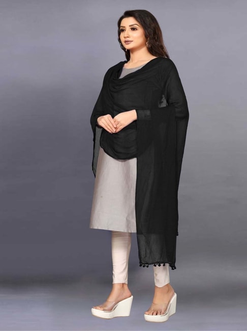 Women's Printed Straight Cotton Blend Black Stitched Kurta Palazzo With  Dupatta at Rs 1055 | Kurtas & Kurta Sets | ID: 2850640358748