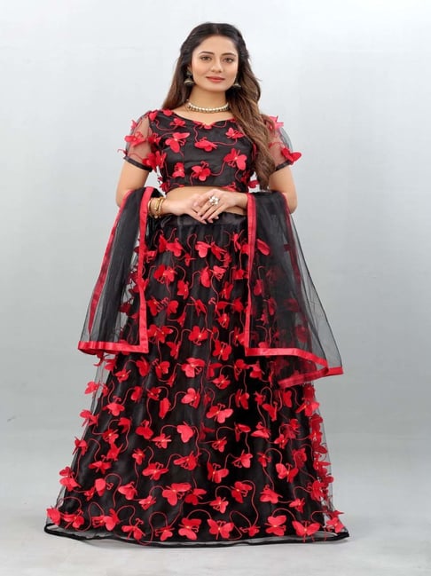 Navratri Special Black & Maroon Traditional Printed Chaniya Choli |  Navratri dress, Chaniya choli, Lehenga designs simple