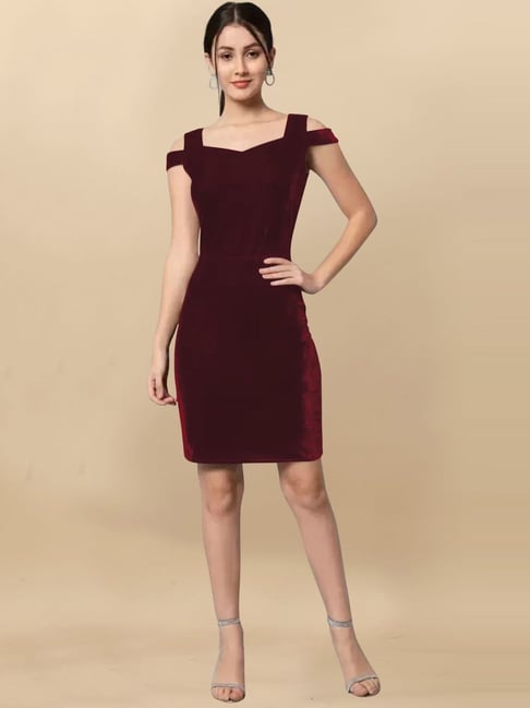 Forever 21 Burgundy Side Cut Out Long Sleeve Bodycon Dress Medium Women's |  eBay