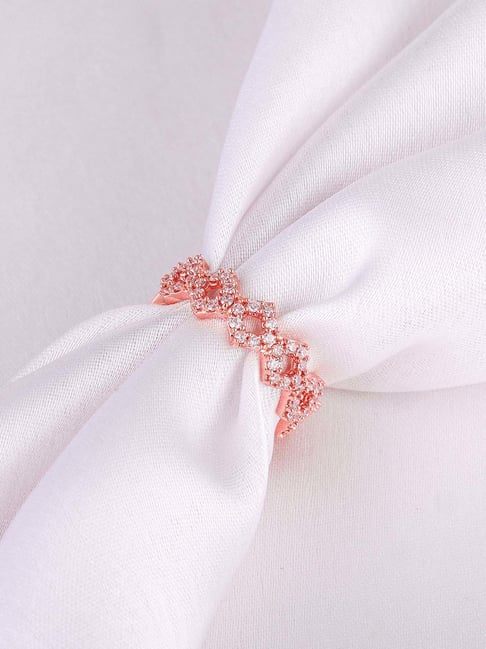 GIVA Sterling Silver Rose Gold Woven Together Ring for Women