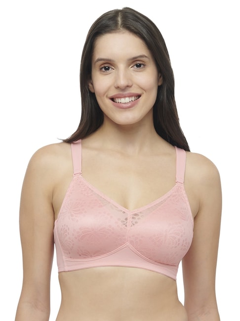 Buy online Pink Solid Minimizer Bra from lingerie for Women by