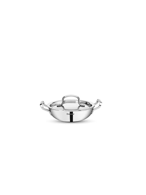 Bergner Tripro Silver Stainless Steel 28 cm Induction Friendly Triply Deep Kadai With Lid (5 L)-picture-29
