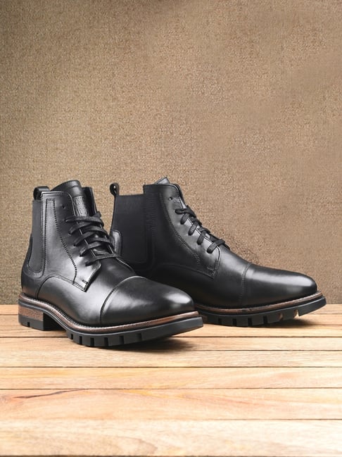 Mens black cheap casual dress boots