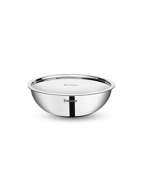 Bergner Tripro Silver Stainless Steel 26 cm Induction Friendly Triply Serve Wok With Lid (3.8 L)-picture-19