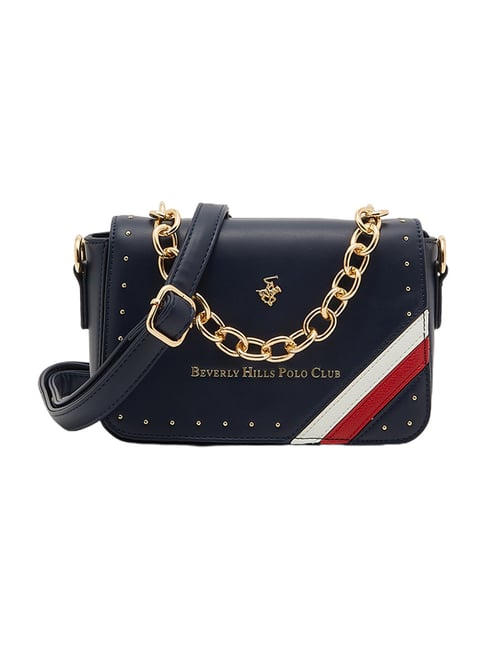 Beverly Hills Polo Club Navy Solid Cross Body Bag