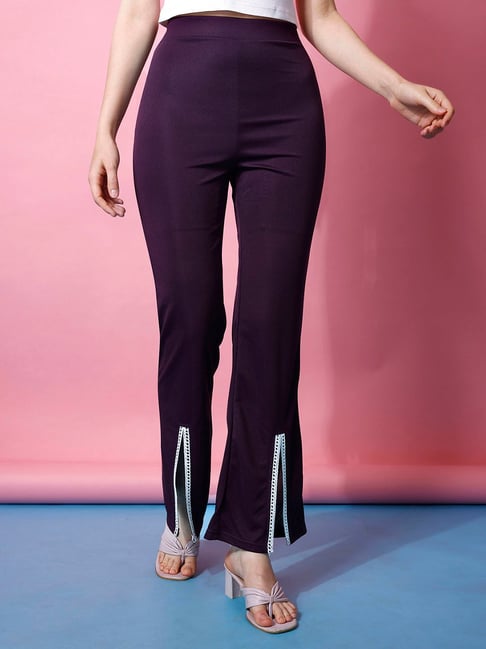 Buy Stylish High Waist Bell Bottom/Wide Leg/Bootcut Trouser for Women &  Girls Black at Amazon.in