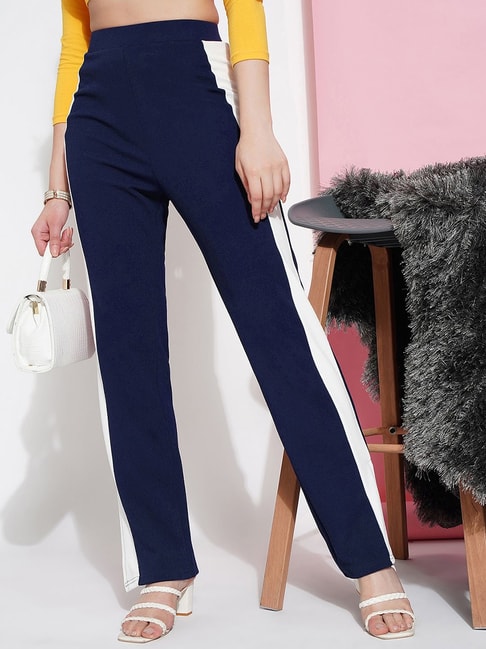 Lakshita Trousers and Pants  Buy Lakshita Navy Blue Bootcut Trousers  Online  Nykaa Fashion