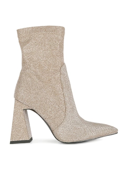Beige Cycas 50 point-toe leather heeled boots | Jimmy Choo | MATCHES UK