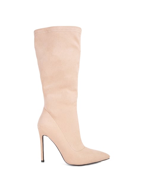 Beige 2024 stiletto boots