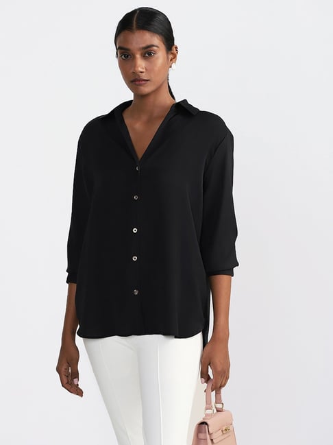 Buy Wardrobe By Westside Solid Black Shirt For Online @ Tata Cliq