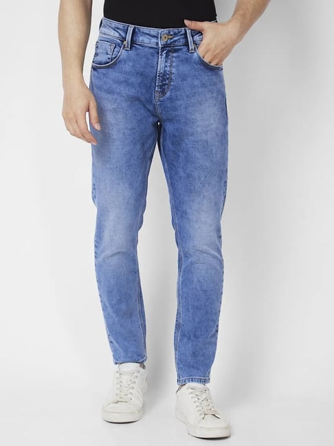 Dark Blue Male Casual Fashion Plus Size Loose Elastic Waist Jeans Street  Wide Leg Trousers Pants - Walmart.com