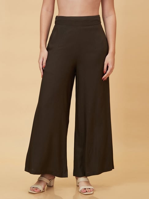 Globus Olive Flared Fit High Rise Trousers-picture-43