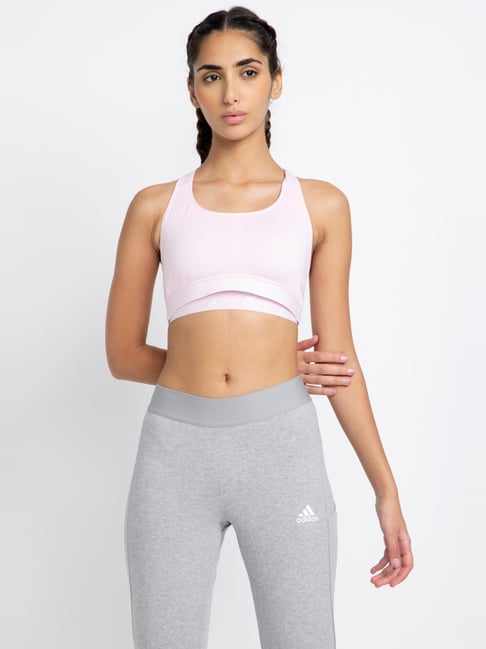Amante Pink Marl Non Wired Non Padded Sports Bra