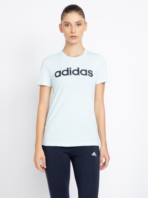 Mint green adidas t shirt best sale