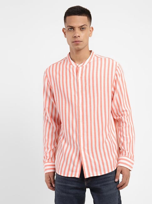 Levi s Red Slim Fit Striped Shirt