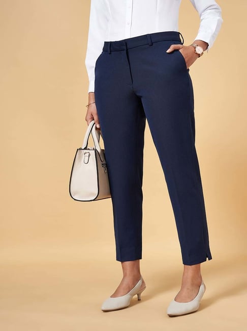 Annabelle by Pantaloons Navy Formal Trousers