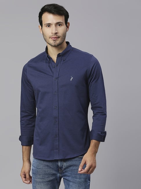 Buy Thomas Scott Navy Slim Fit Shirts for Mens Online Tata CLiQ